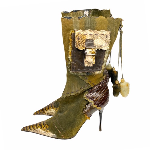 El Dantes Shoes - Vintage: El Dantes ★ Snakeskin Stiletto Boot ★